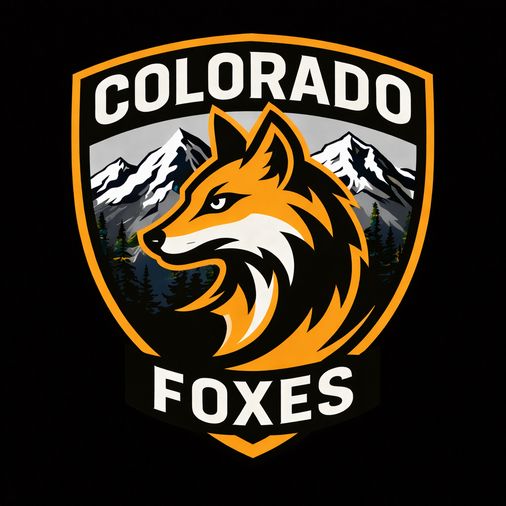 Colorado Foxes Futures crest — shield with mountains